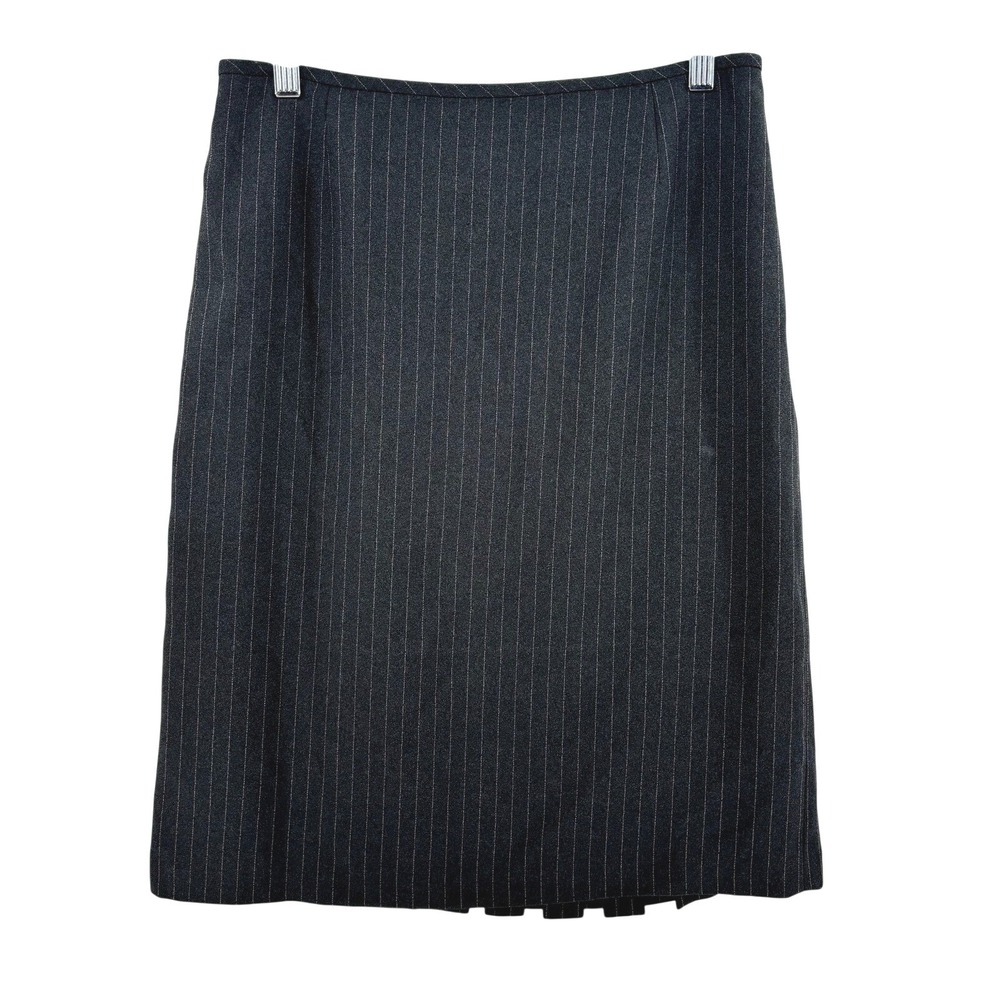 Pinstripe Pleated Pencil Skirt Career Classic Work Office Siren Retro size 8